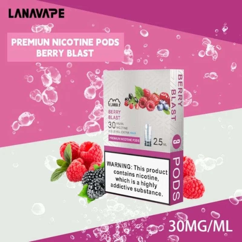 【莓果味】LANA電子煙透明發光煙彈 通